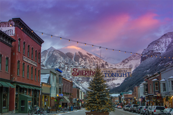 telluride town and mountains