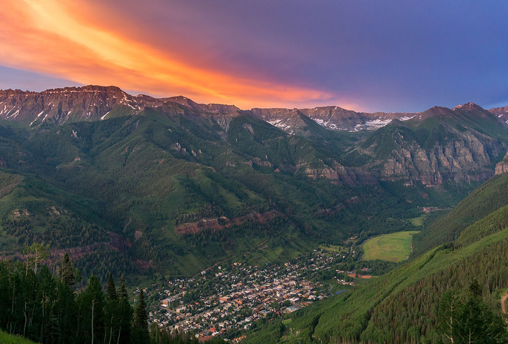 Telluride Sunset Mountain