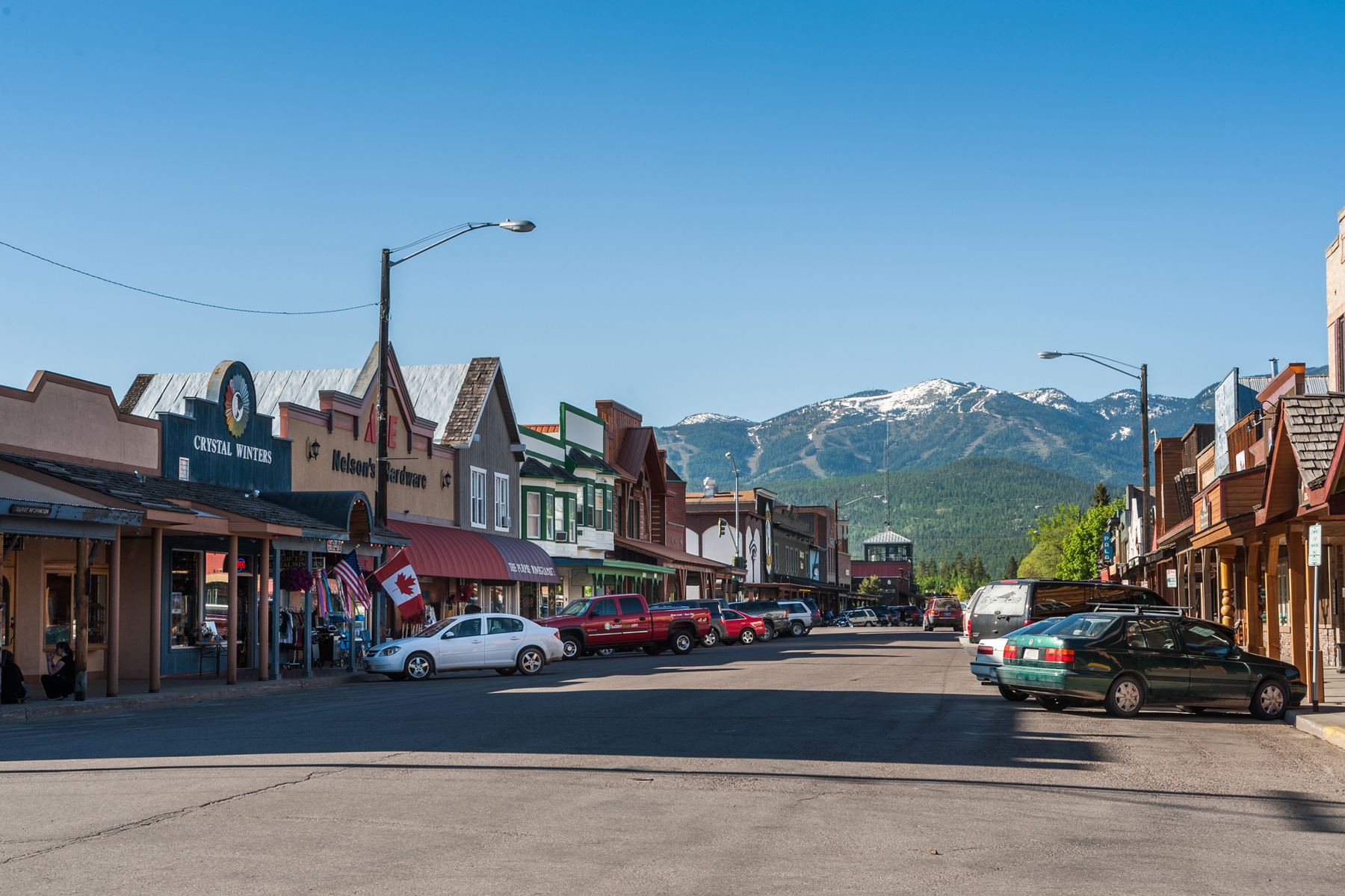 Whitefish main street in Montana